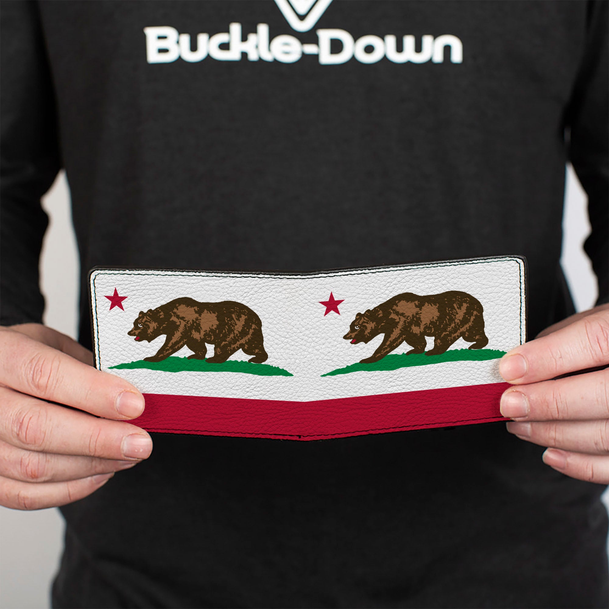 Bi-Fold Wallet - California Flag Bear White Bi-Fold Wallets Buckle-Down