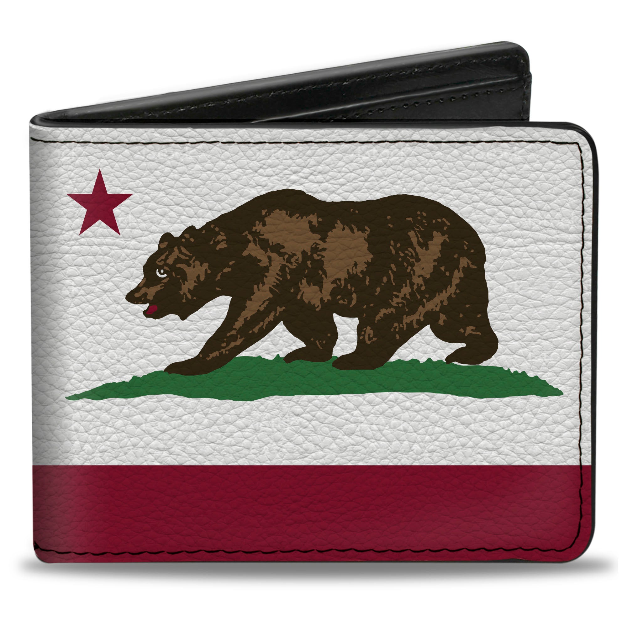 Bi-Fold Wallet - California Flag Bear White Bi-Fold Wallets Buckle-Down