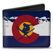 Bi-Fold Wallet - Colorado Skier4 Mountains Blues White Bi-Fold Wallets Buckle-Down