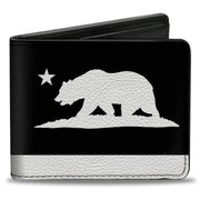 Bi-Fold Wallet - Cali Bear Flag Silhouette Black White Bi-Fold Wallets Buckle-Down