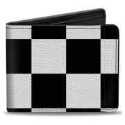 Bi-Fold Wallet - Checker CLOSE-UP Black White Bi-Fold Wallets Buckle-Down