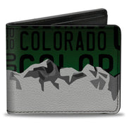 Bi-Fold Wallet - Colorado Mountains Green Black Text Grays Bi-Fold Wallets Buckle-Down