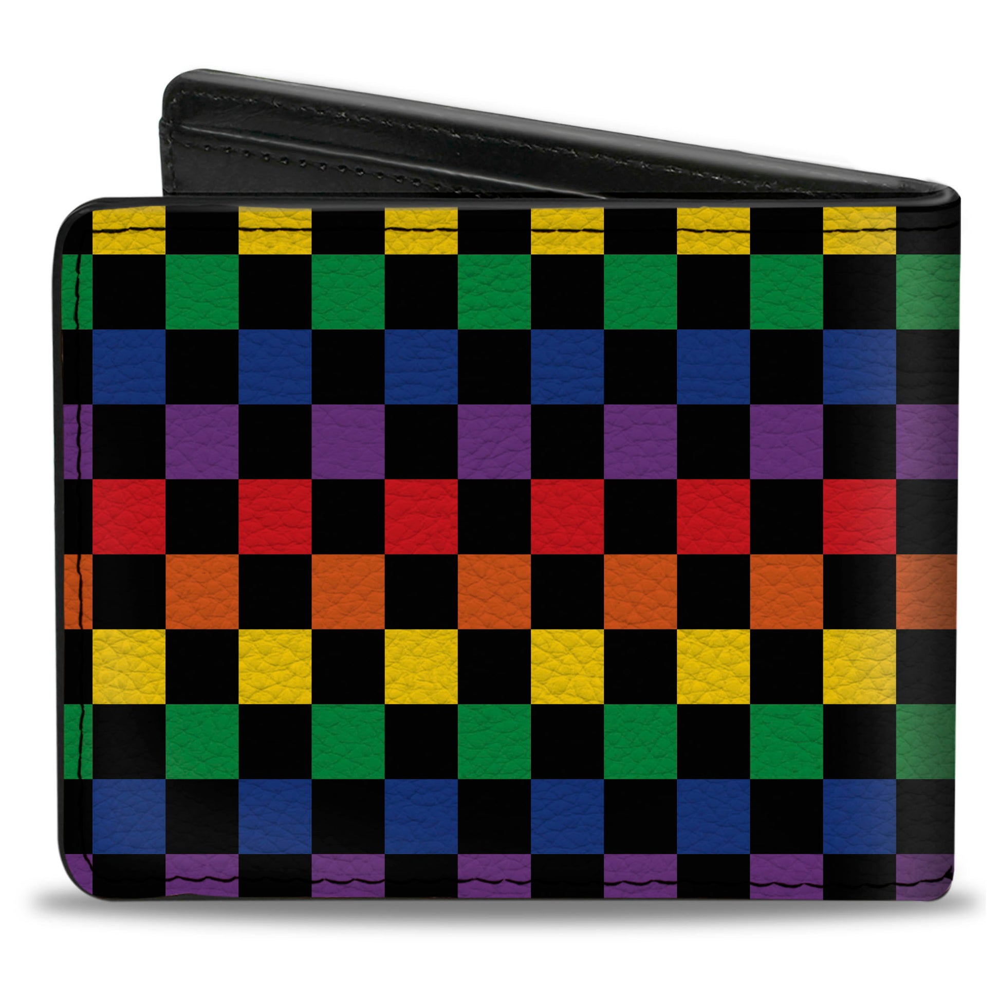 Bi-Fold Wallet - Checker Black Rainbow Multi Color Bi-Fold Wallets Buckle-Down