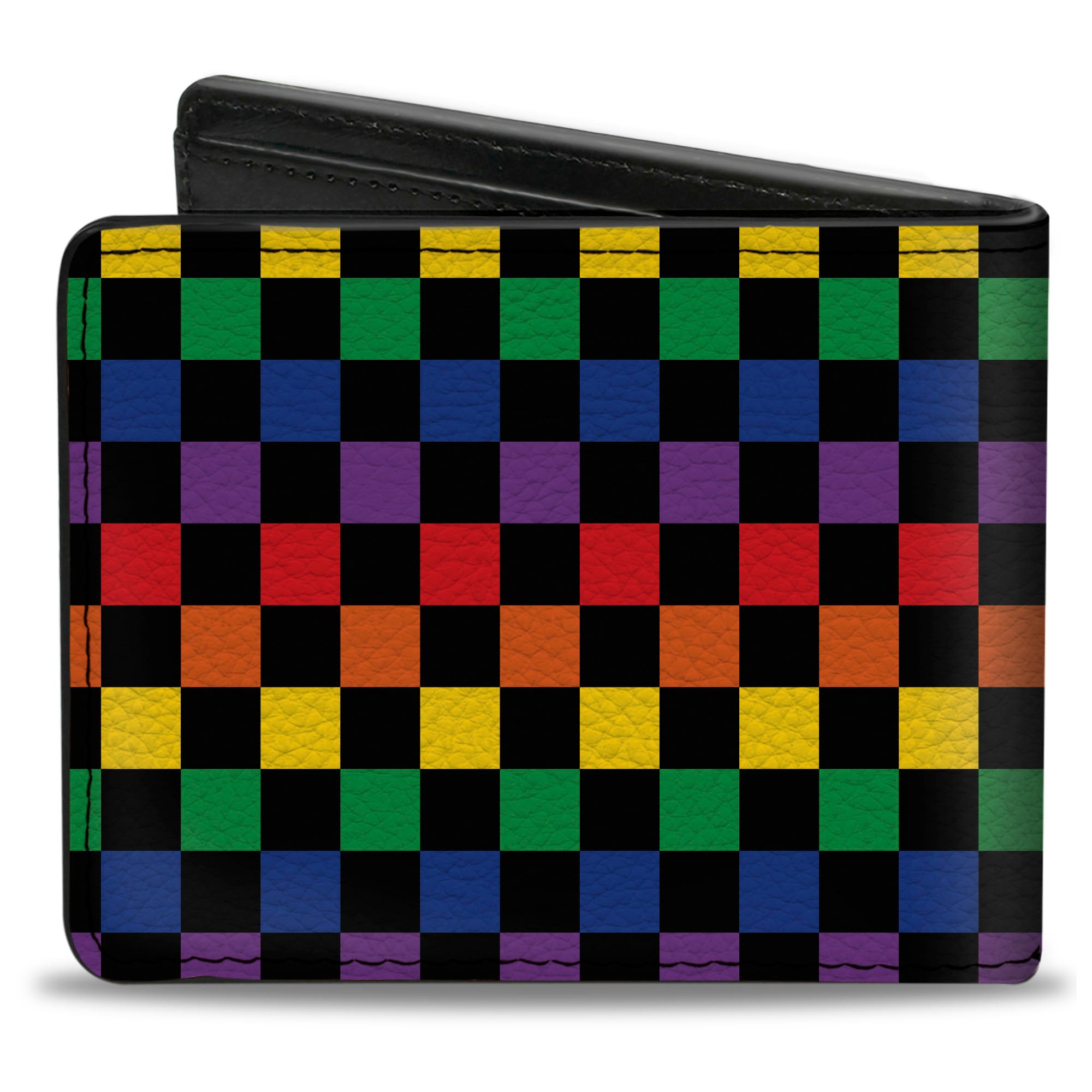 Bi-Fold Wallet - Checker Black Rainbow Multi Color Bi-Fold Wallets Buckle-Down