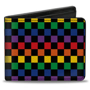 Bi-Fold Wallet - Checker Black Rainbow Multi Color Bi-Fold Wallets Buckle-Down