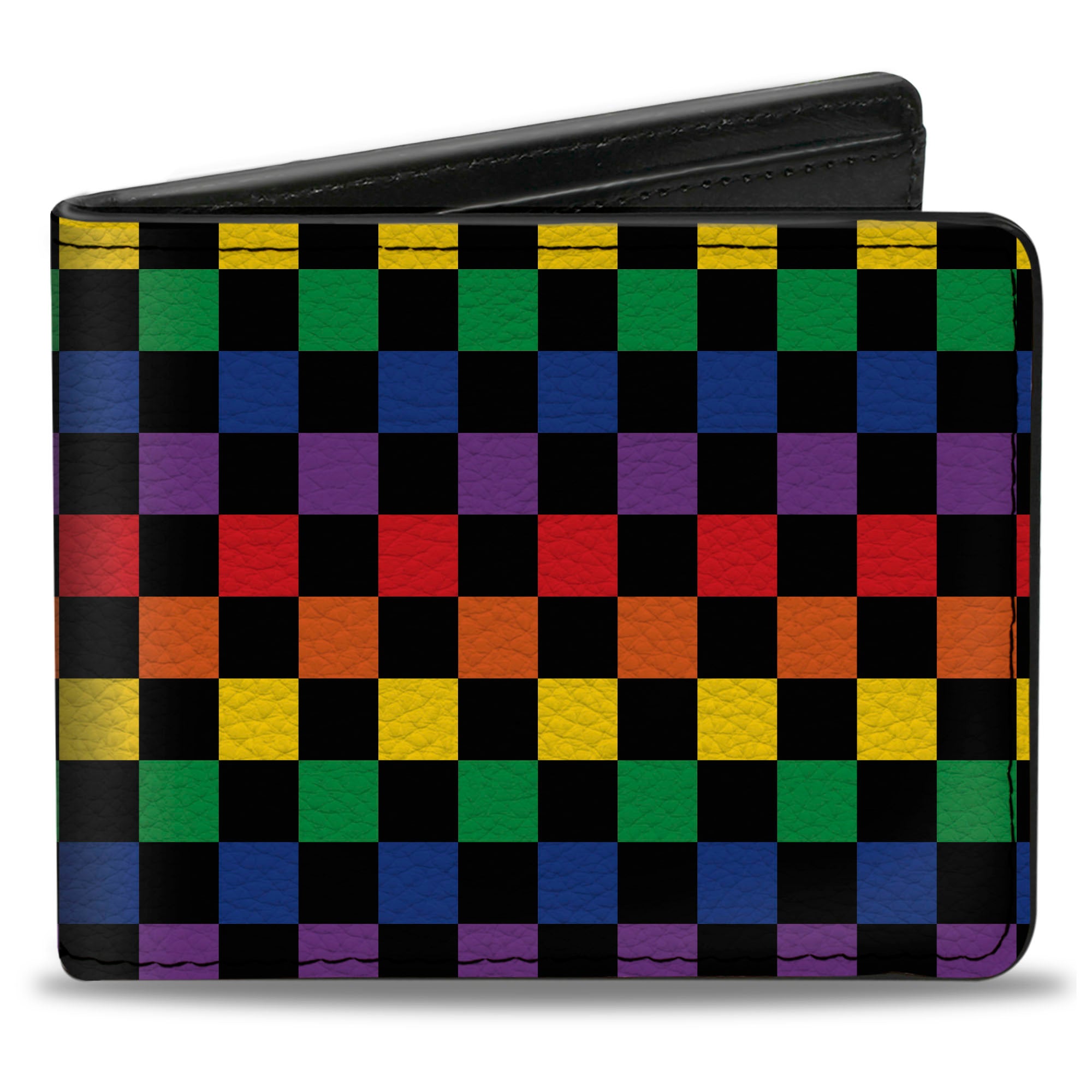 Bi-Fold Wallet - Checker Black Rainbow Multi Color Bi-Fold Wallets Buckle-Down