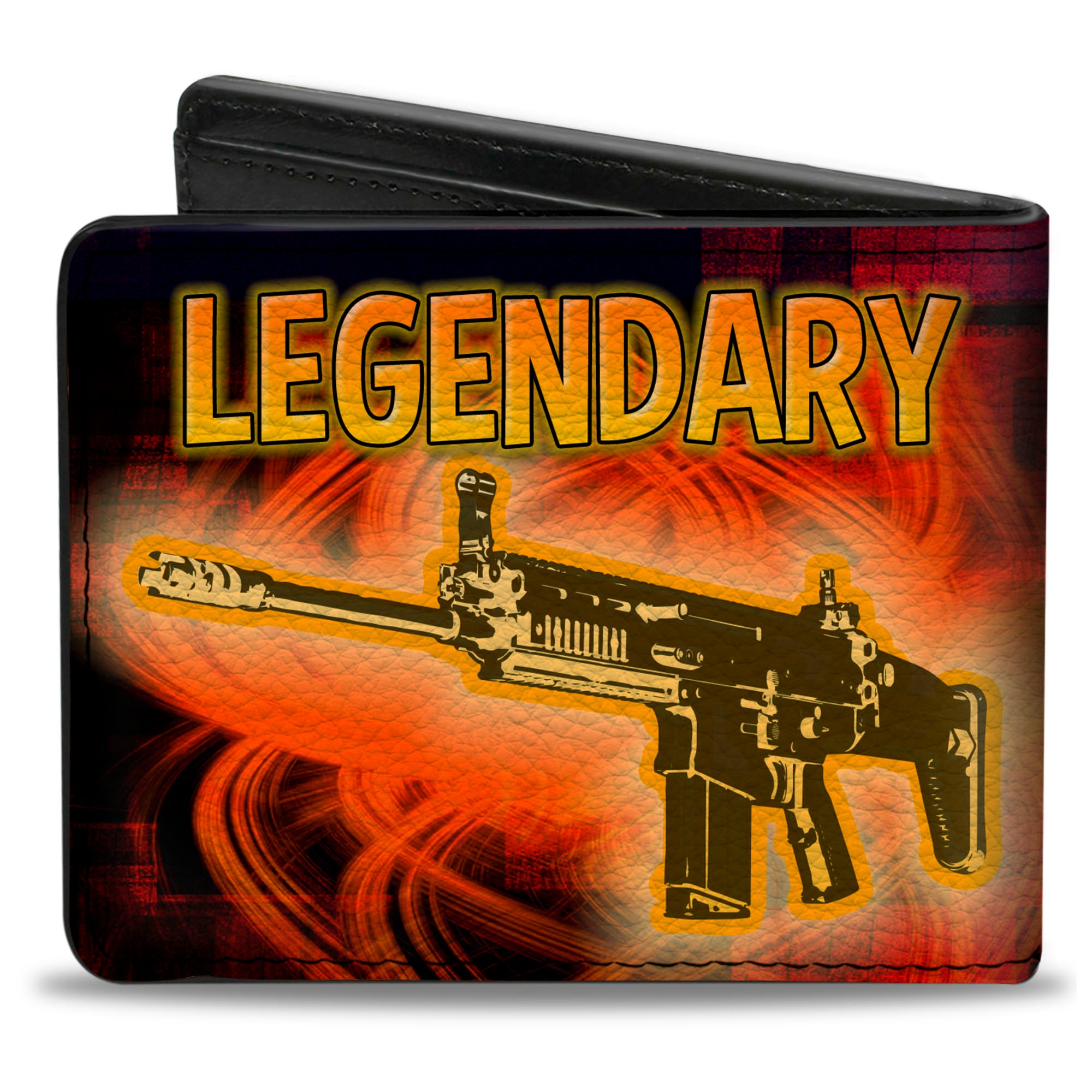 Bi-Fold Wallet - LEGENDARY AR Flames Black Oranges Yellows Bi-Fold Wallets Buckle-Down