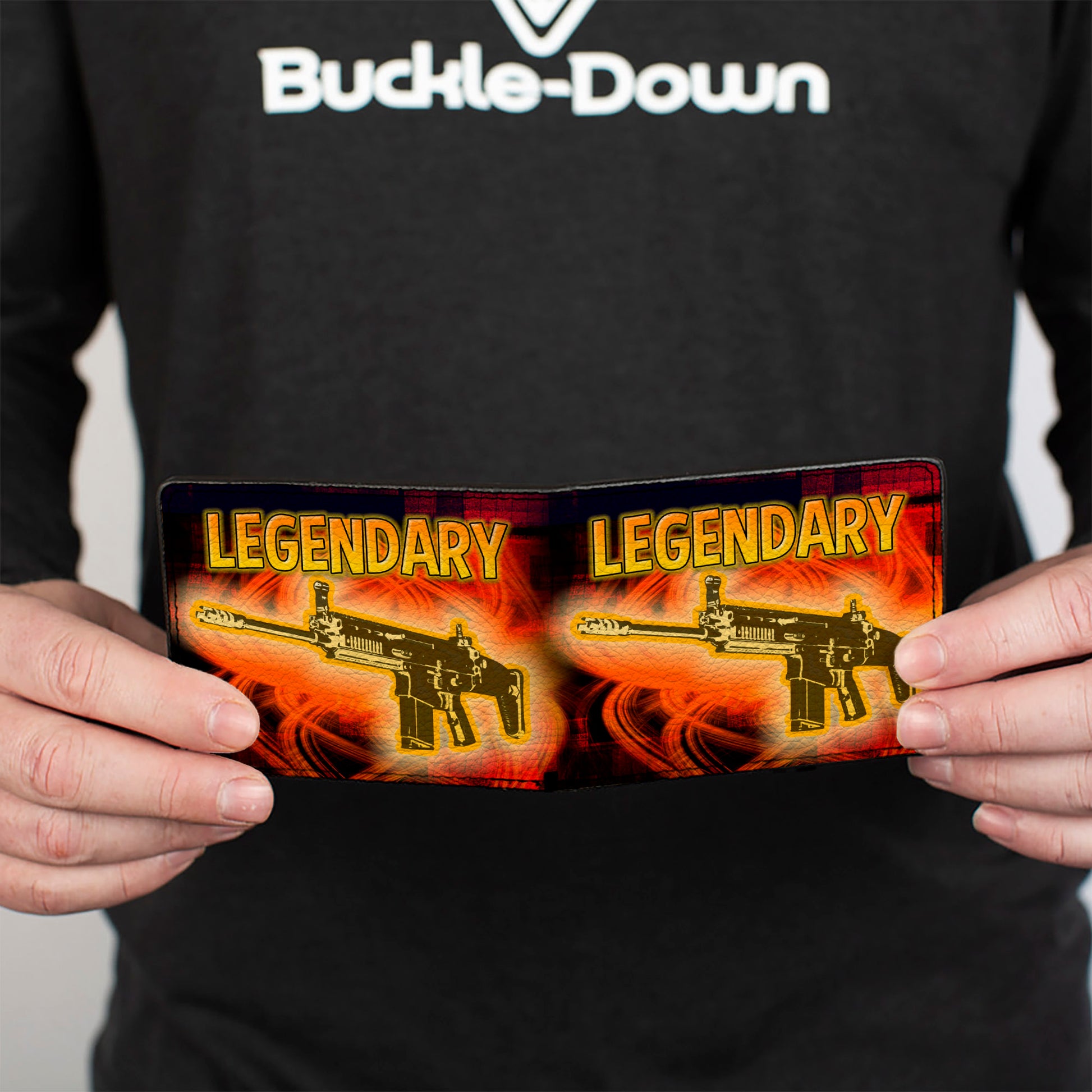 Bi-Fold Wallet - LEGENDARY AR Flames Black Oranges Yellows Bi-Fold Wallets Buckle-Down