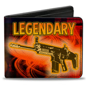 Bi-Fold Wallet - LEGENDARY AR Flames Black Oranges Yellows Bi-Fold Wallets Buckle-Down