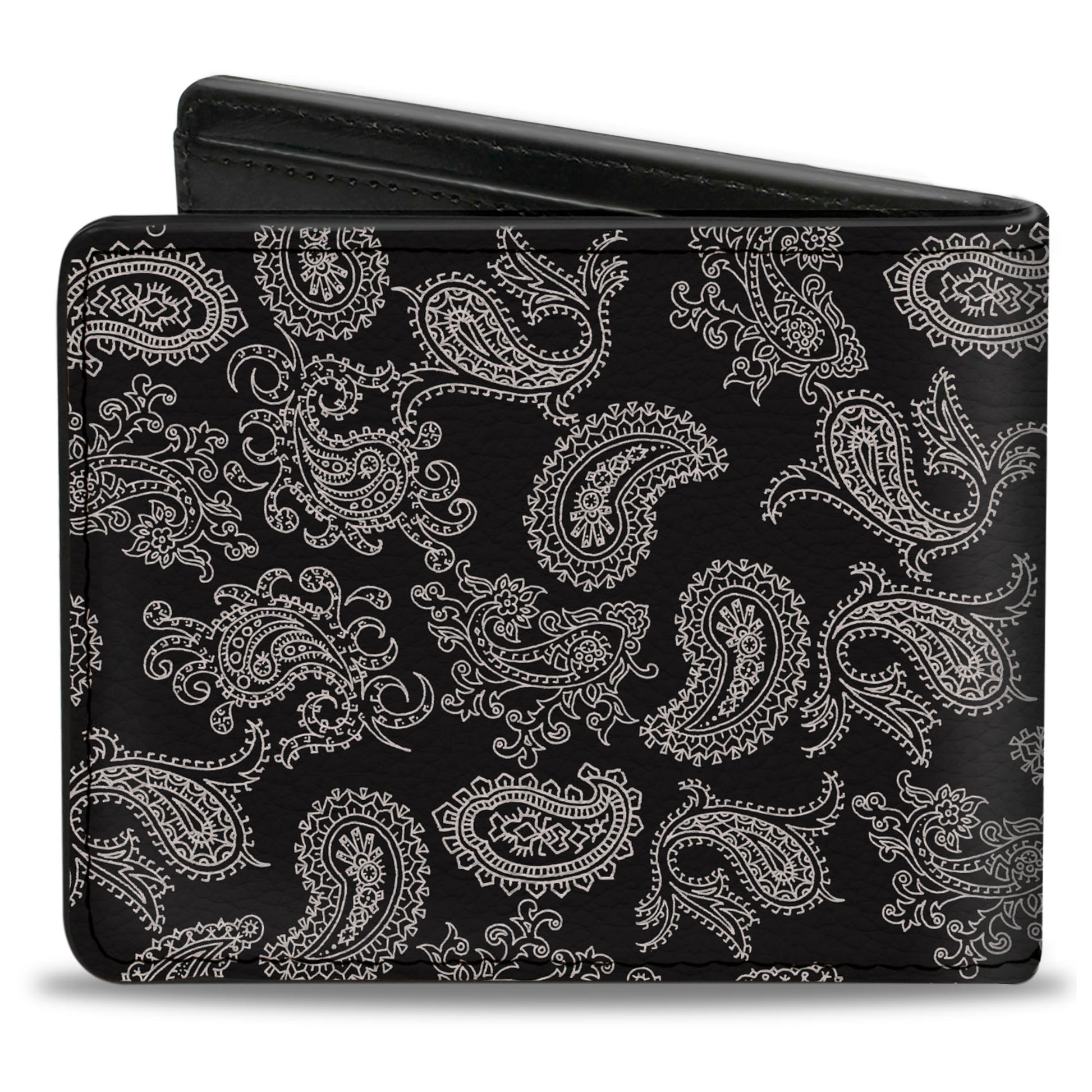 Bi-Fold Wallet - Paisley2 Black White Bi-Fold Wallets Buckle-Down