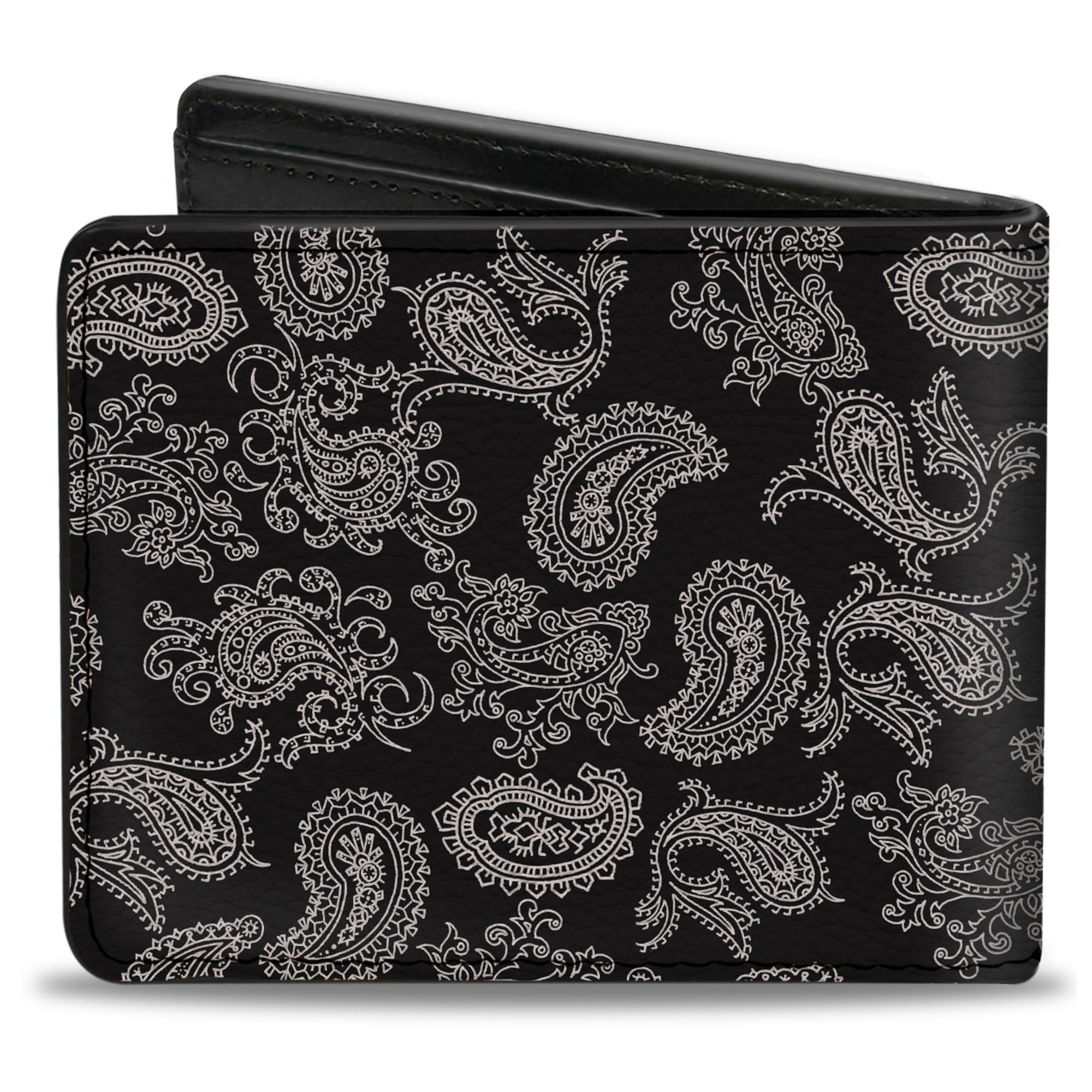 Bi-Fold Wallet - Paisley2 Black White Bi-Fold Wallets Buckle-Down