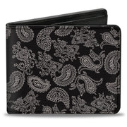 Bi-Fold Wallet - Paisley2 Black White Bi-Fold Wallets Buckle-Down
