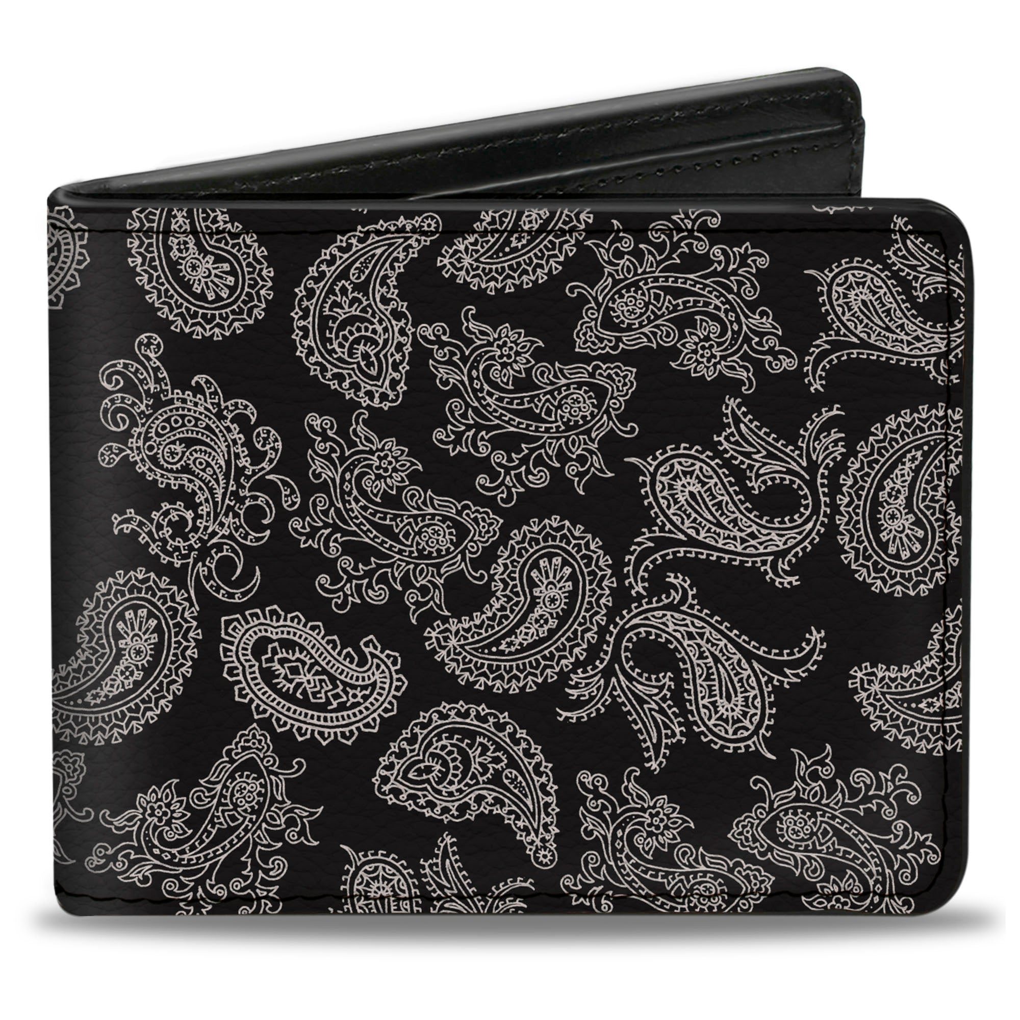 Bi-Fold Wallet - Paisley2 Black White Bi-Fold Wallets Buckle-Down