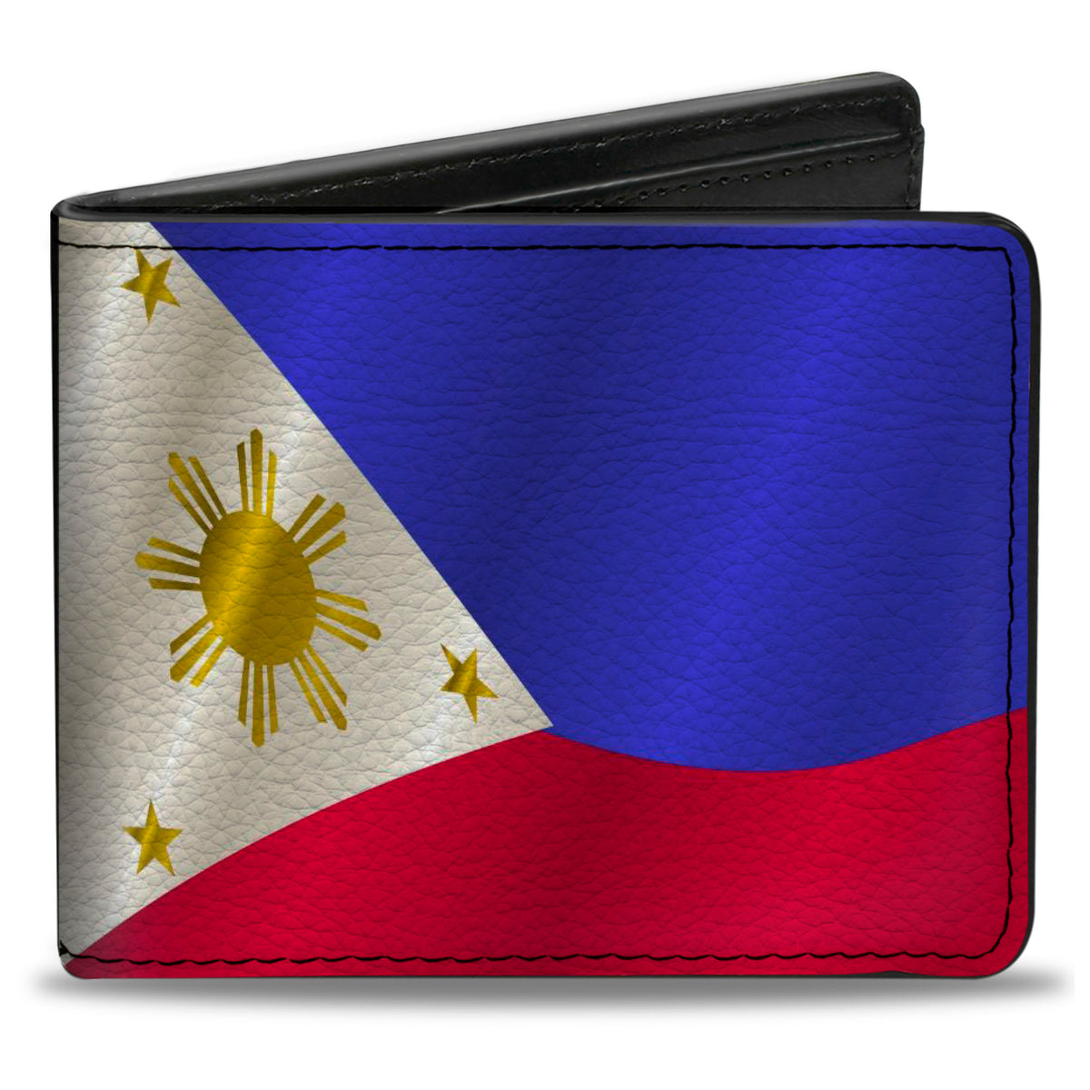 Bi-Fold Wallet - Philippines Waving Flag Full Color/Black Bi-Fold Wallets Buckle-Down