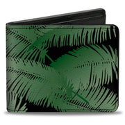 Bi-Fold Wallet - Palm Fronds Stacked Black Greens Bi-Fold Wallets Buckle-Down