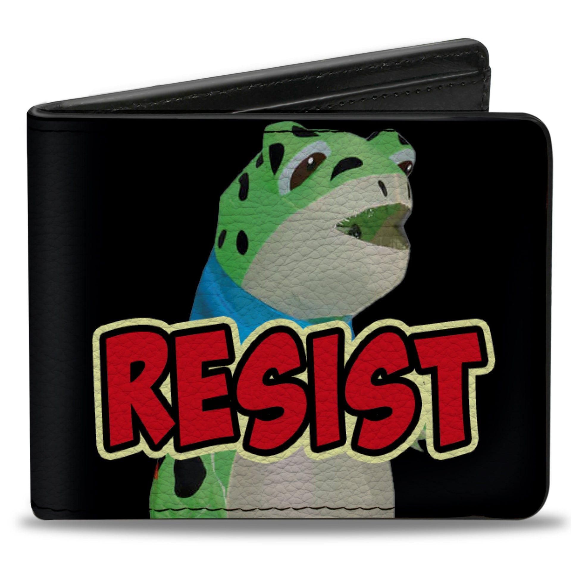 Bi-Fold Wallet - Portland RESIST FREEDOM FROG Pose Black Bi-Fold Wallets Buckle-Down