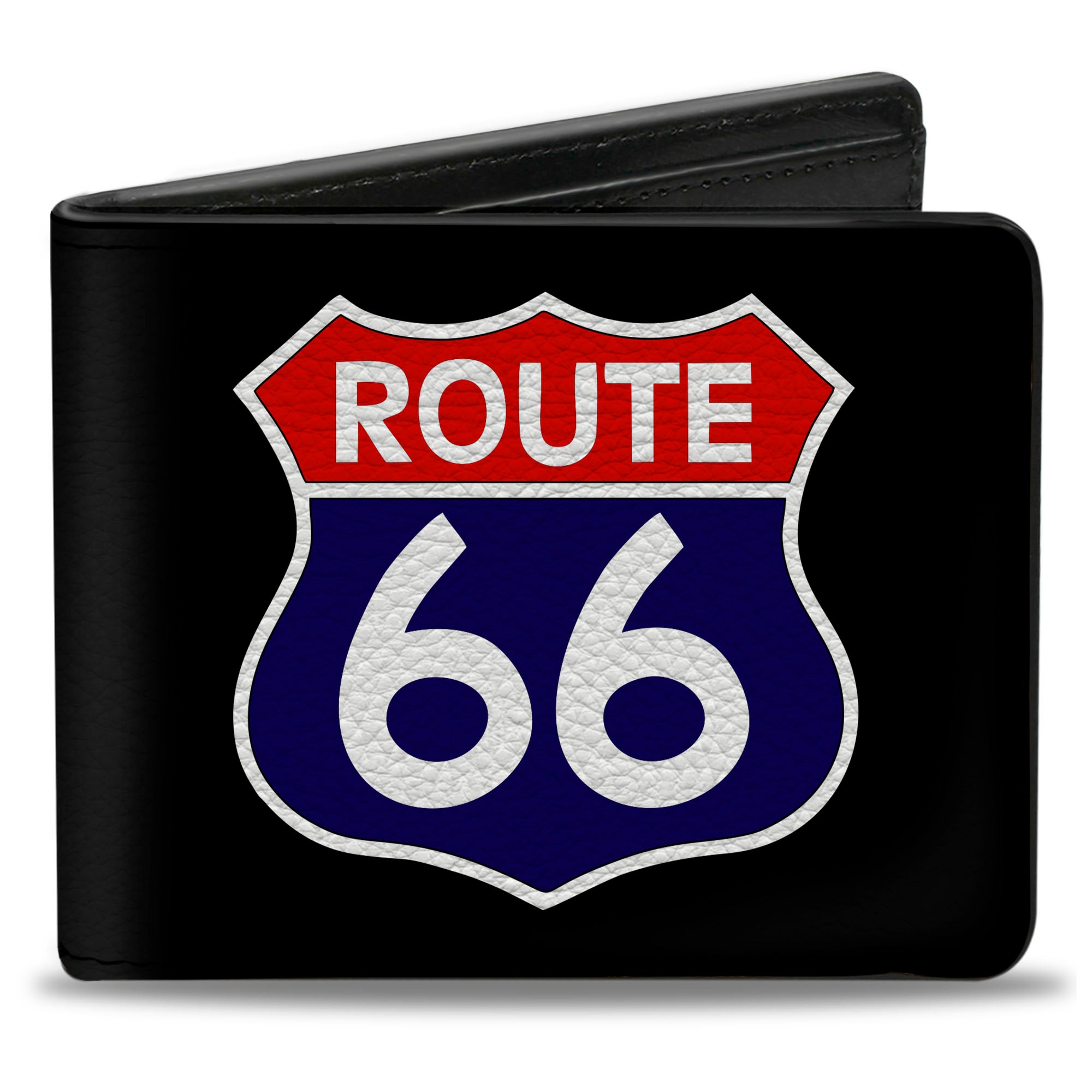 Bi-Fold Wallet - ROUTE 66 Highway Sign Black White Red Blue Bi-Fold Wallets Buckle-Down