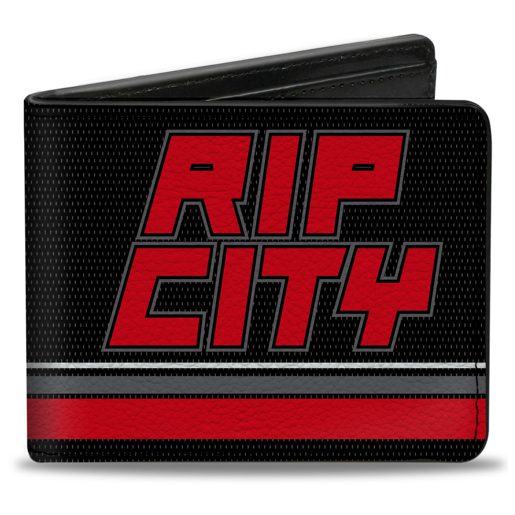 Bi-Fold Wallet - RIP CITY Stripe Mesh Black Gray Red Bi-Fold Wallets Buckle-Down