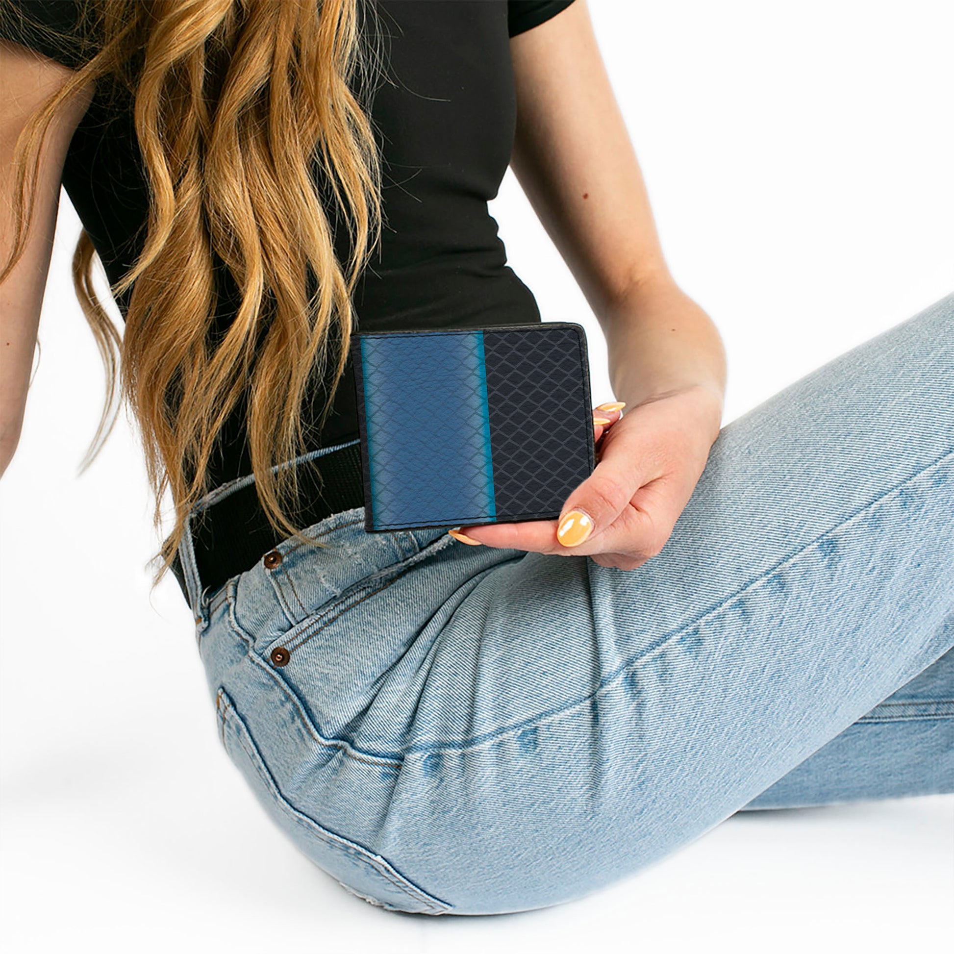 Bi-Fold Wallet - Snake Blue Krait Black Blue Gray Bi-Fold Wallets Buckle-Down