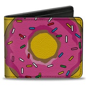 Bi-Fold Wallet - Sprinkled Pink Glaze Donut Yellow Bi-Fold Wallets Buckle-Down