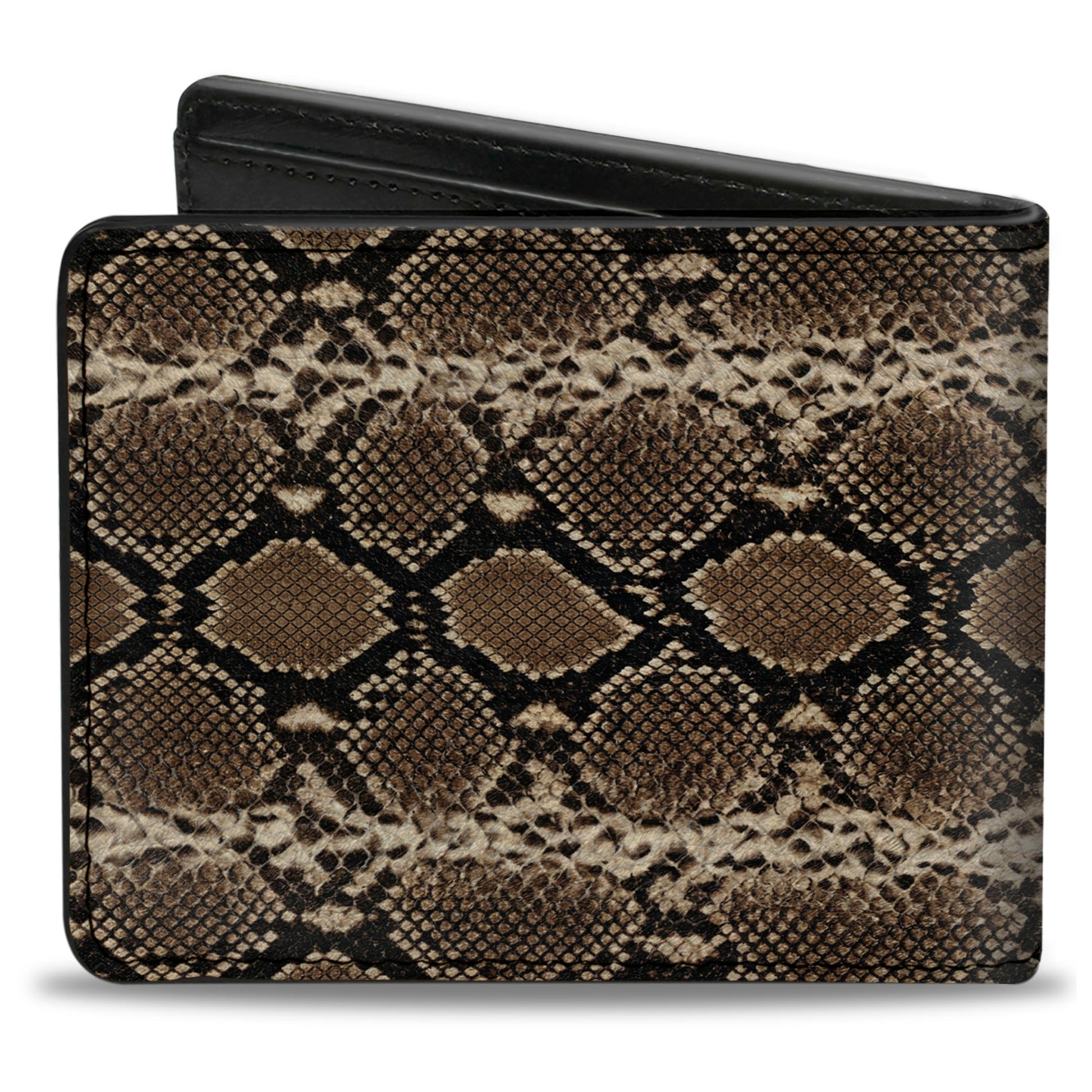 Bi-Fold Wallet - Snake Skin Pattern Print Browns Bi-Fold Wallets Buckle-Down