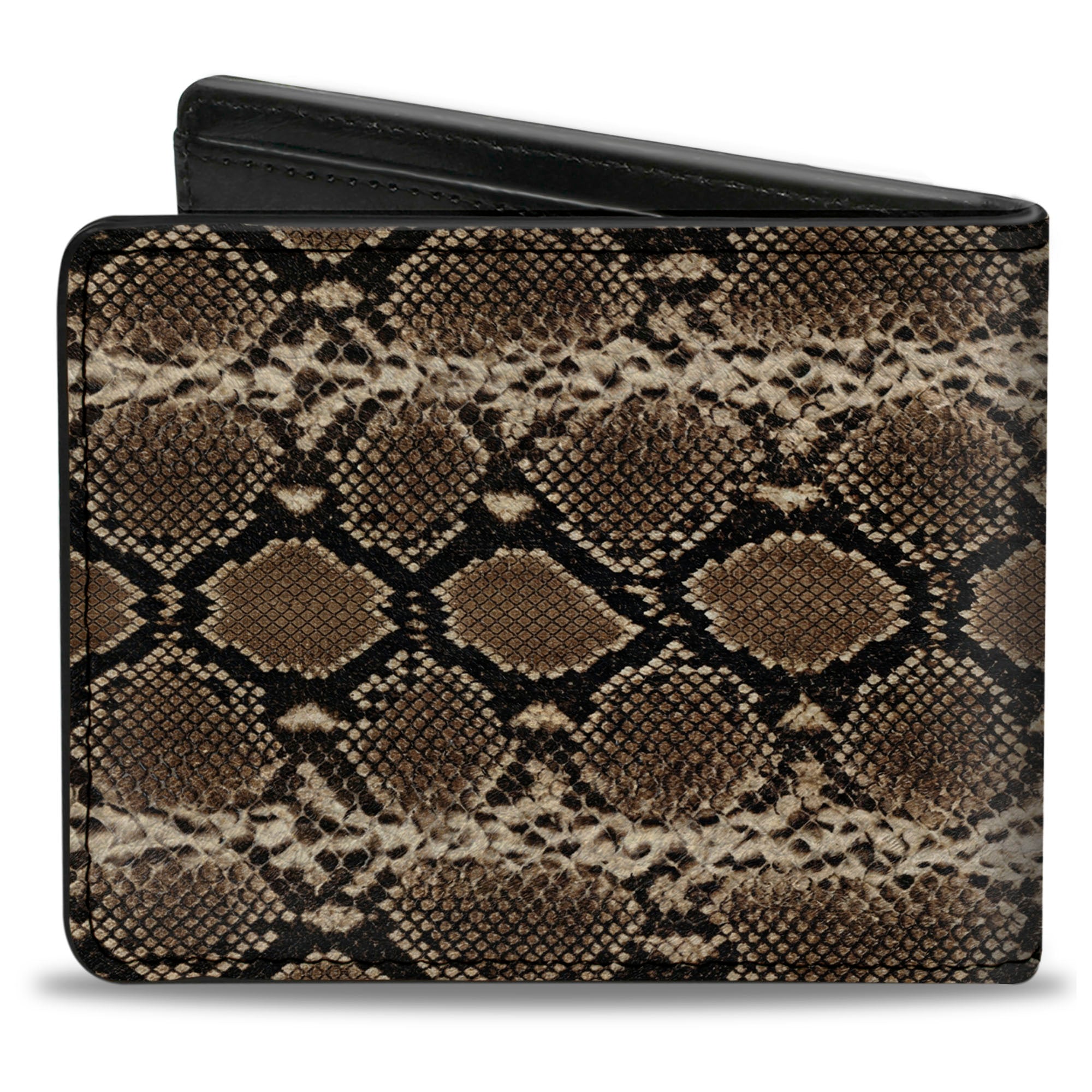 Bi-Fold Wallet - Snake Skin Pattern Print Browns Bi-Fold Wallets Buckle-Down