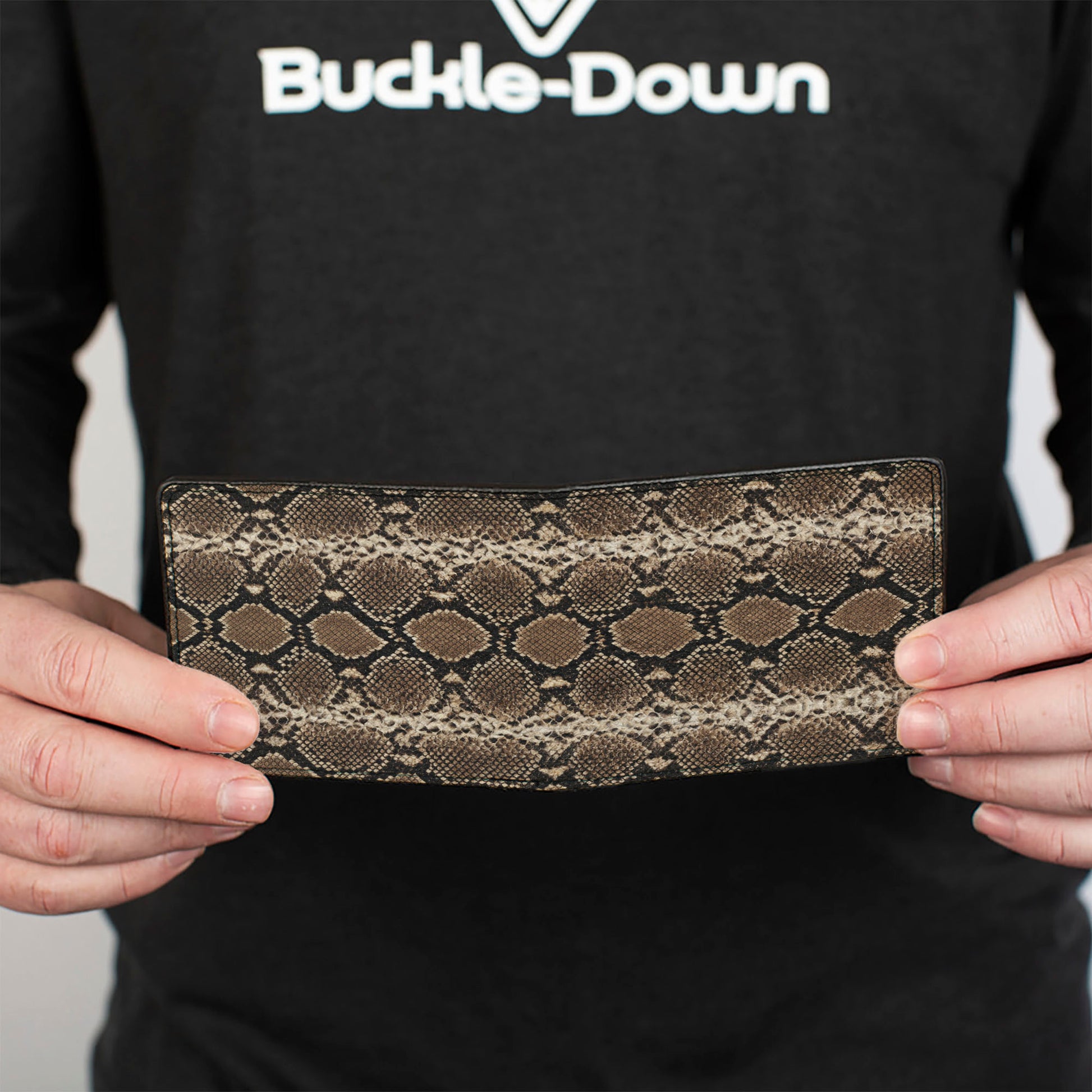 Bi-Fold Wallet - Snake Skin Pattern Print Browns Bi-Fold Wallets Buckle-Down