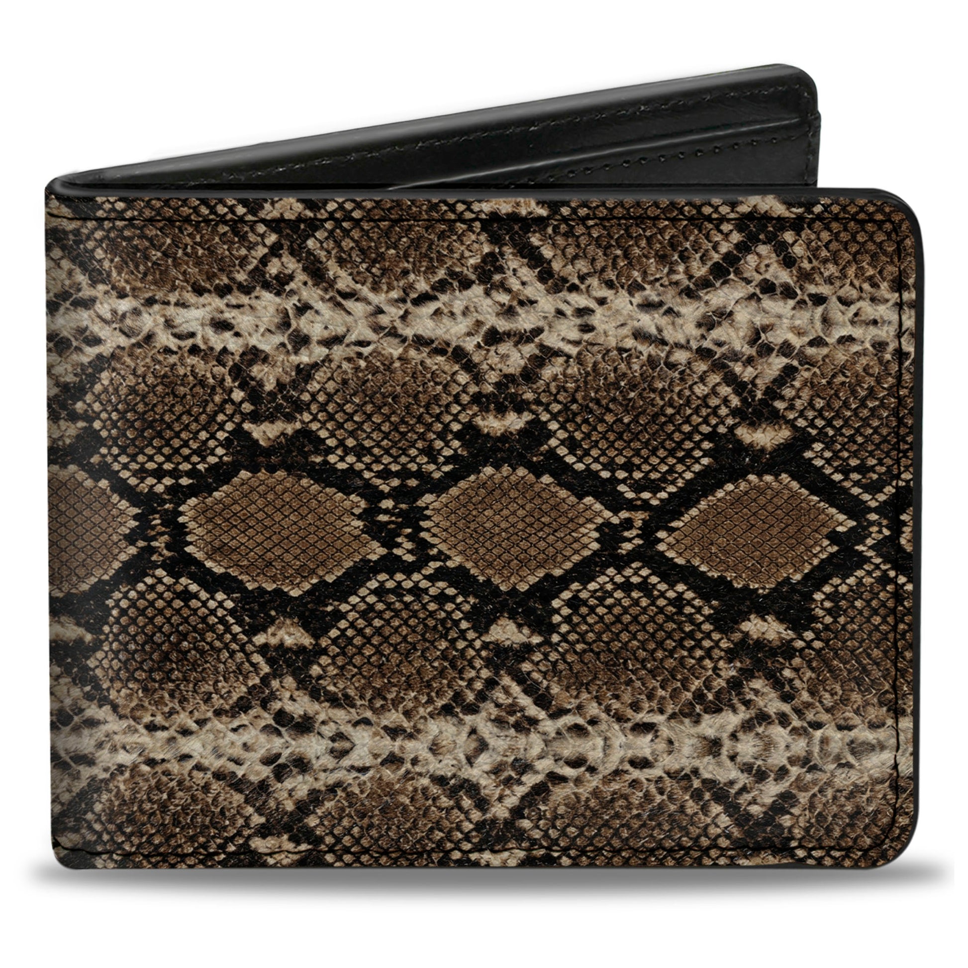 Bi-Fold Wallet - Snake Skin Pattern Print Browns Bi-Fold Wallets Buckle-Down