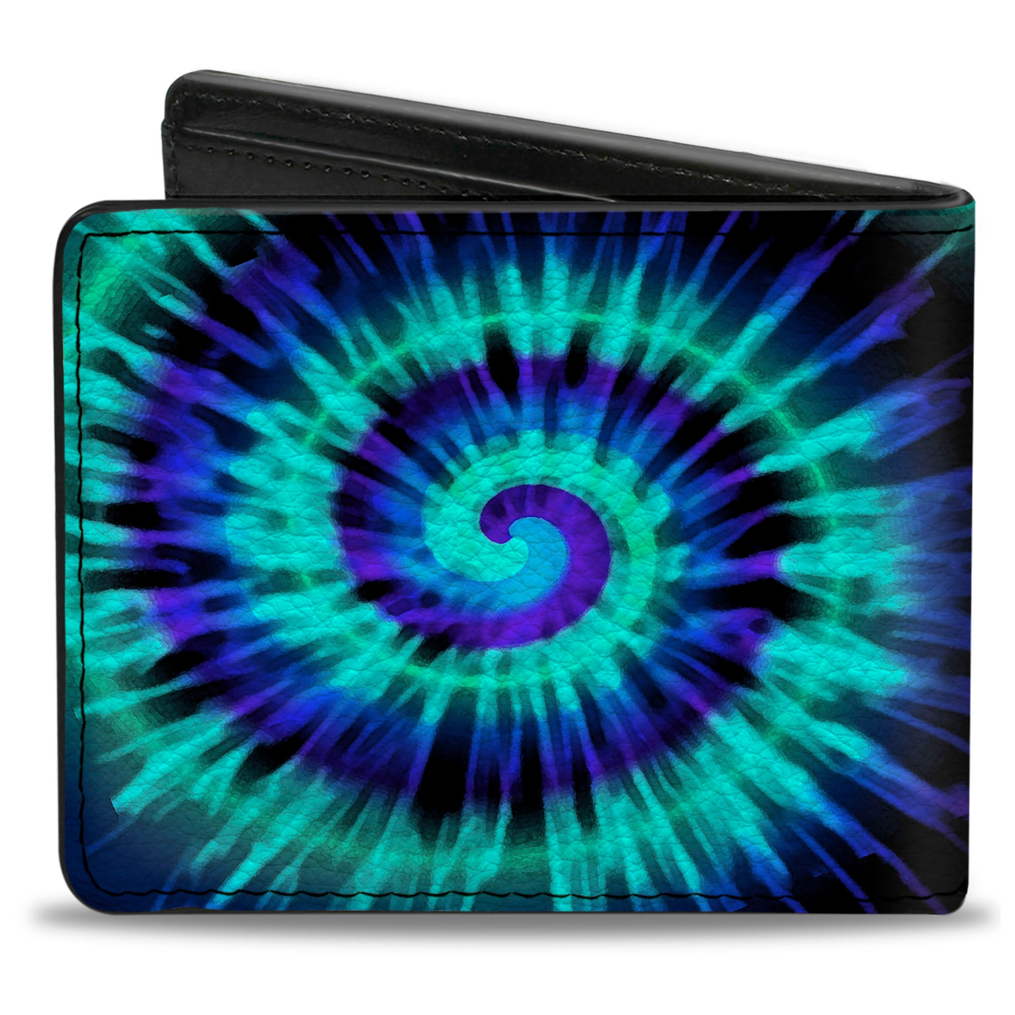 Bi-Fold Wallet - Tie Dye Spiral Blues Purples Bi-Fold Wallets Buckle-Down