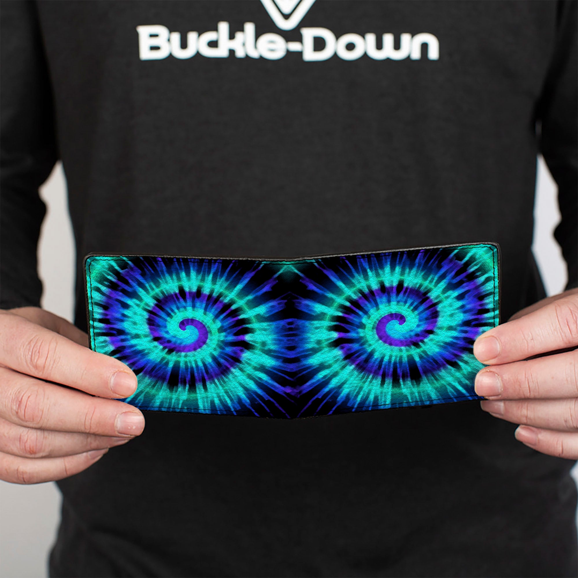 Bi-Fold Wallet - Tie Dye Spiral Blues Purples Bi-Fold Wallets Buckle-Down