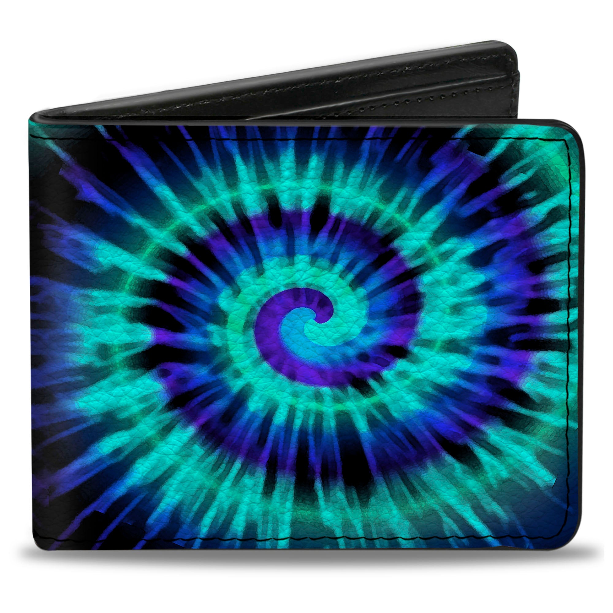Bi-Fold Wallet - Tie Dye Spiral Blues Purples Bi-Fold Wallets Buckle-Down