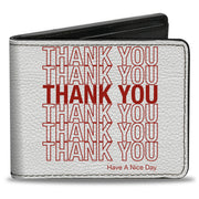 Bi-Fold Wallet - THANK YOU HAVE A NICE DAY Bag Print White Red Bi-Fold Wallets Buckle-Down