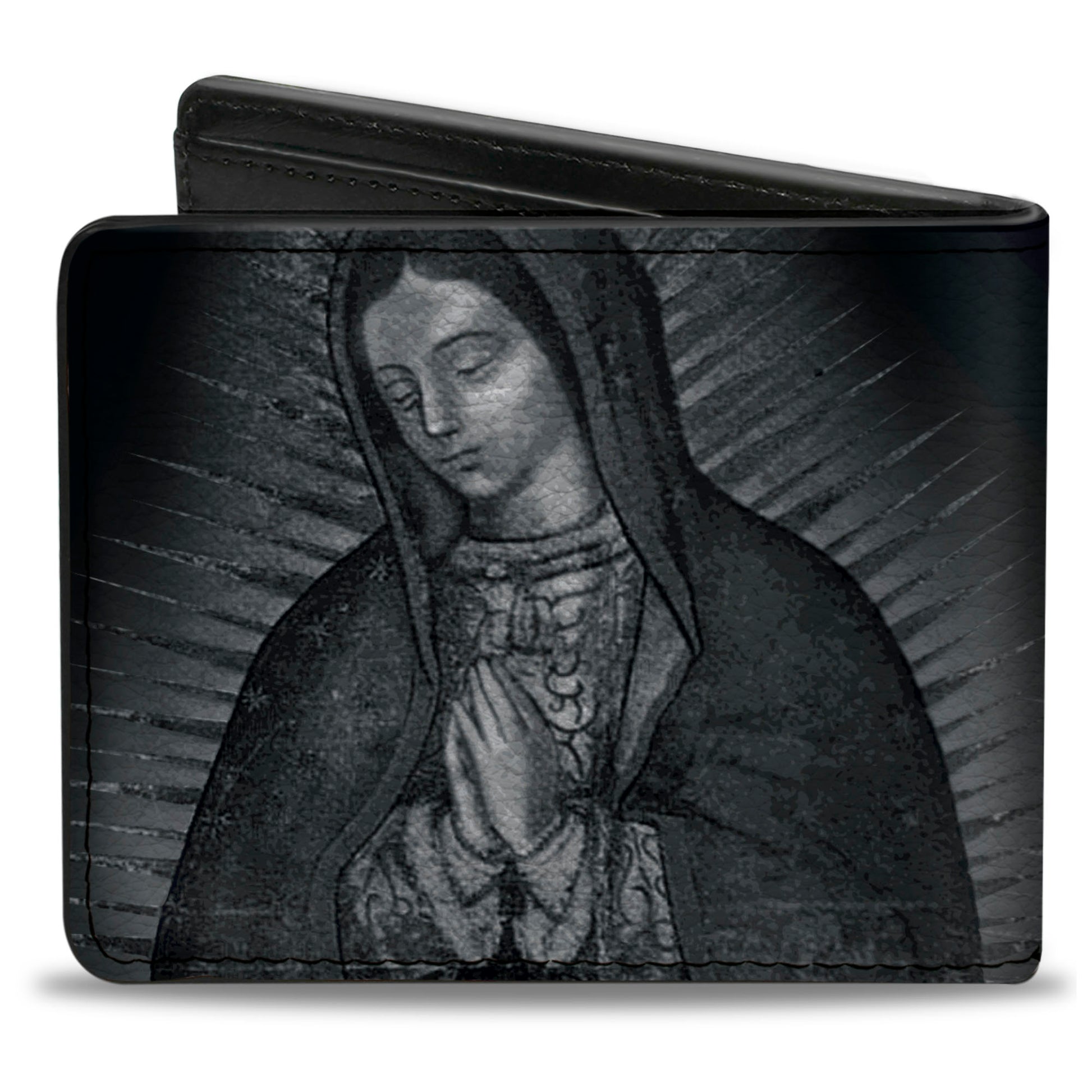 Bi-Fold Wallet - Virgen de Guadalupe Close-Up Tonal Grays Bi-Fold Wallets Buckle-Down