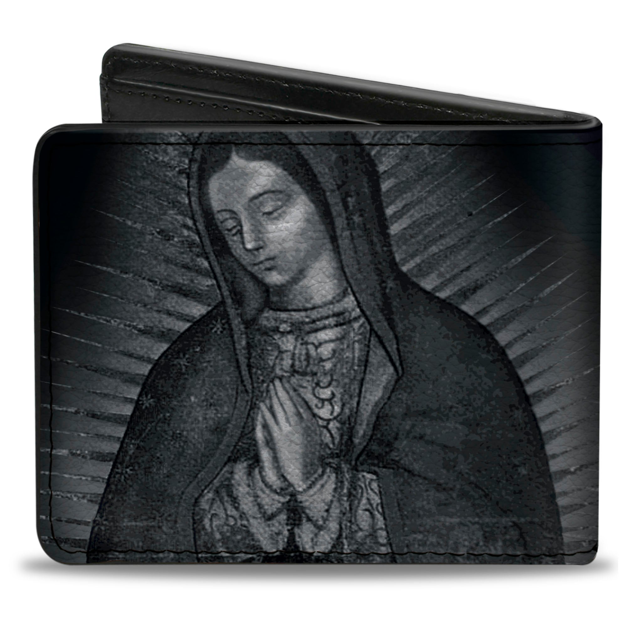 Bi-Fold Wallet - Virgen de Guadalupe Close-Up Tonal Grays Bi-Fold Wallets Buckle-Down