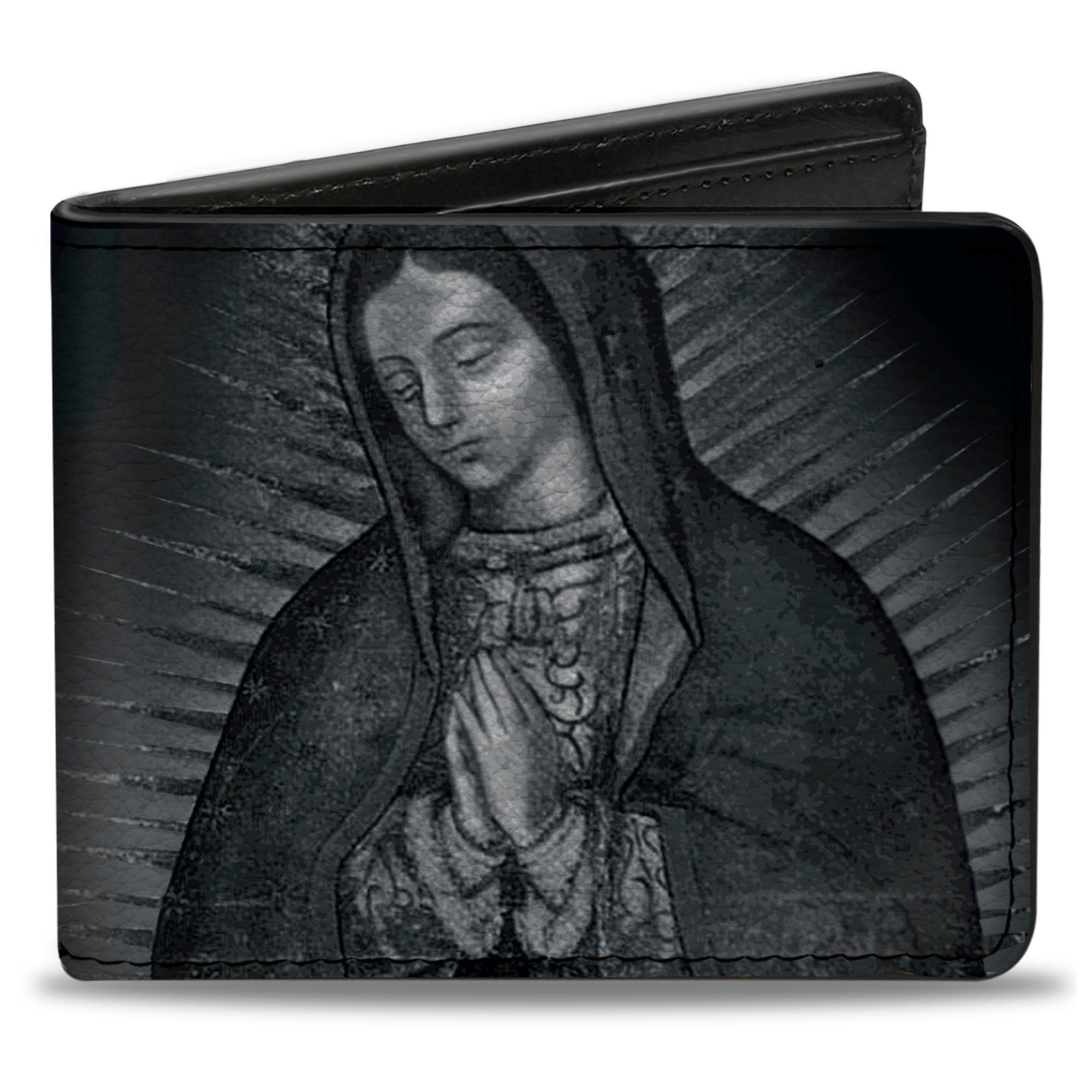 Bi-Fold Wallet - Virgen de Guadalupe Close-Up Tonal Grays Bi-Fold Wallets Buckle-Down