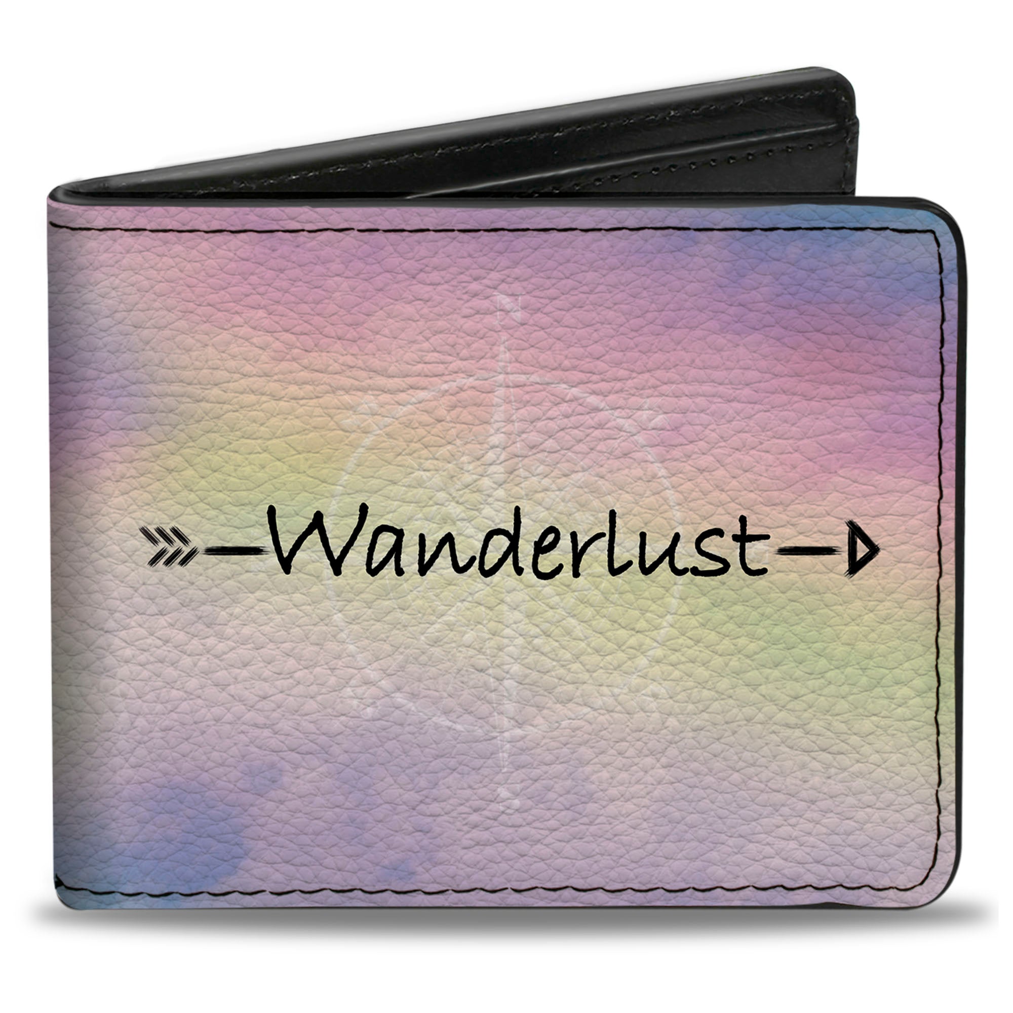 Bi-Fold Wallet - WANDERLUST/Compass Multi Pastel Fade/White/Black