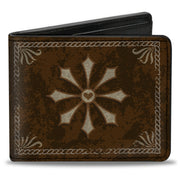 Bi-Fold Wallet - Western WHISKEY Heart Repeat Browns Tan Bi-Fold Wallets Buckle-Down