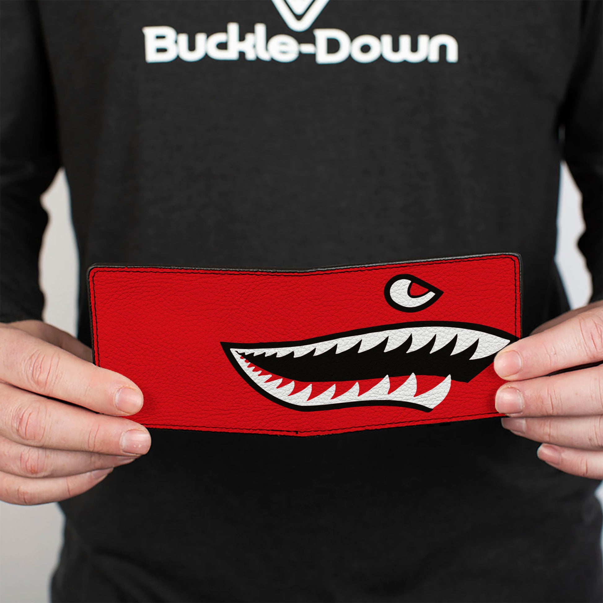 Bi-Fold Wallet - Warhawk Shark Face Red Bi-Fold Wallets Buckle-Down
