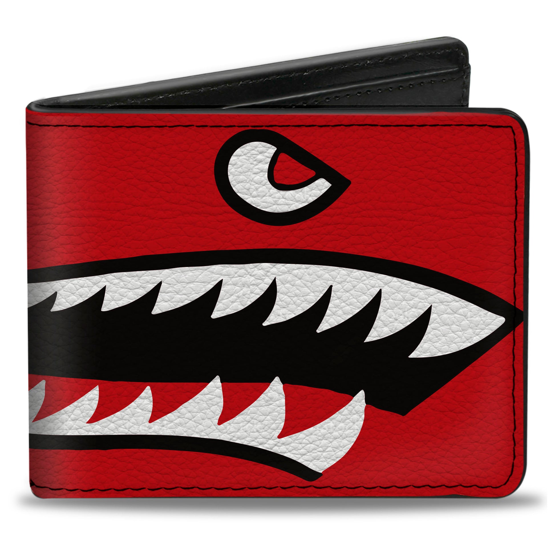 Bi-Fold Wallet - Warhawk Shark Face Red Bi-Fold Wallets Buckle-Down