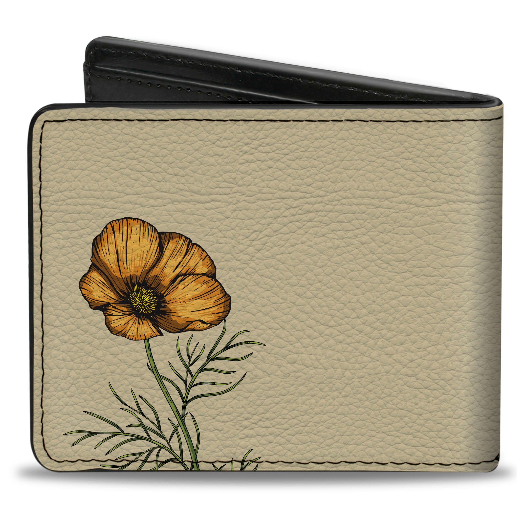 Bi-Fold Wallet - CALIFORNIA Poppy and Script Beige Bi-Fold Wallets Buckle-Down