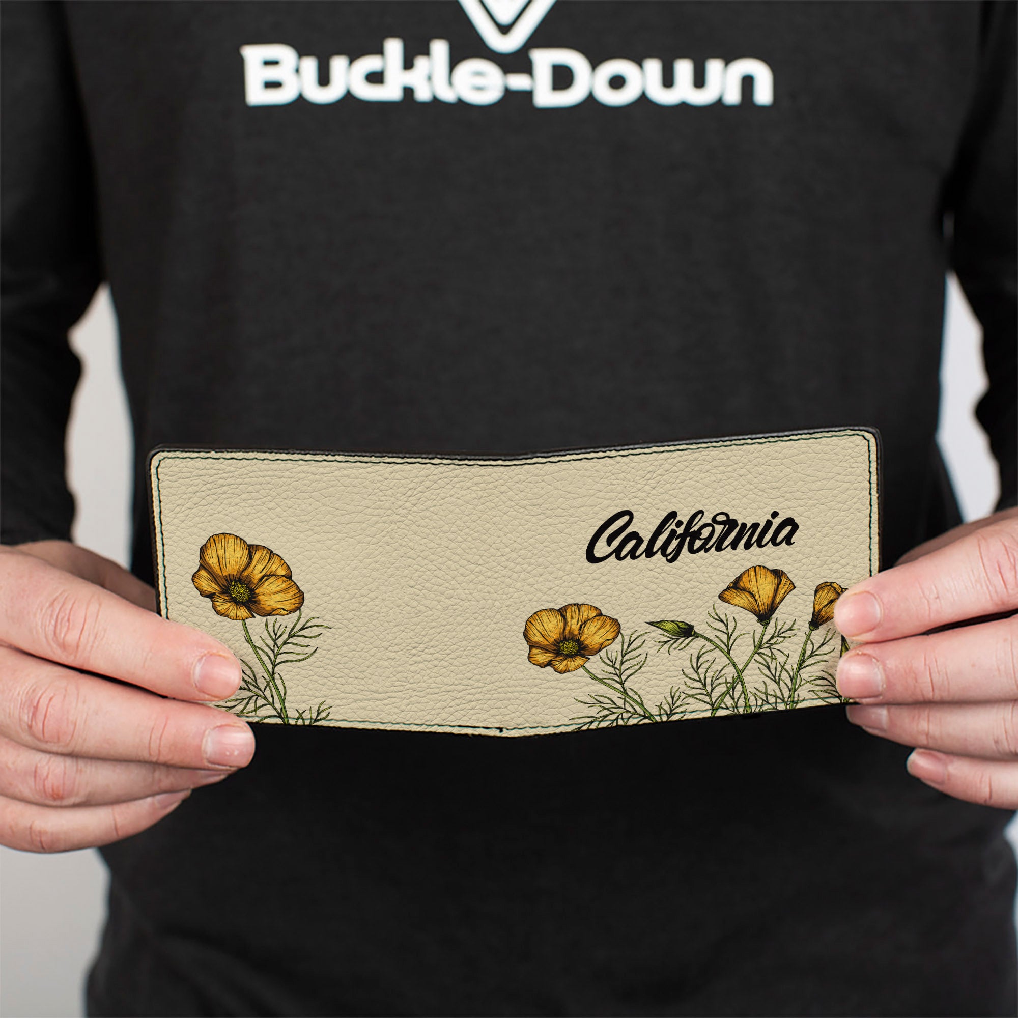 Bi-Fold Wallet - CALIFORNIA Poppy and Script Beige Bi-Fold Wallets Buckle-Down