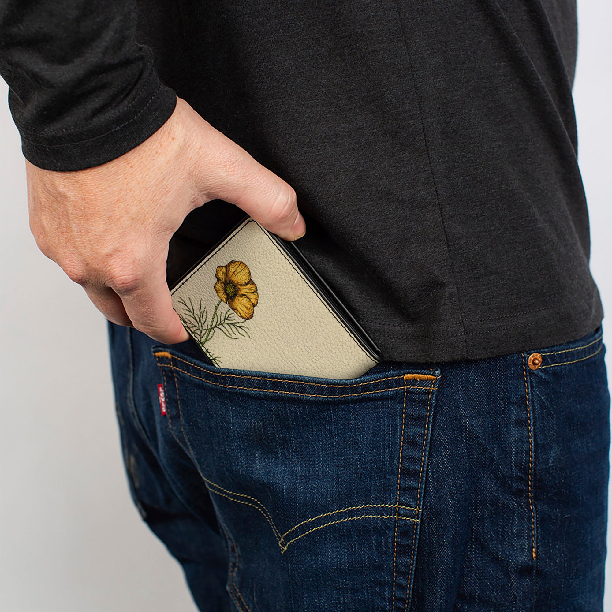 Bi-Fold Wallet - CALIFORNIA Poppy and Script Beige Bi-Fold Wallets Buckle-Down