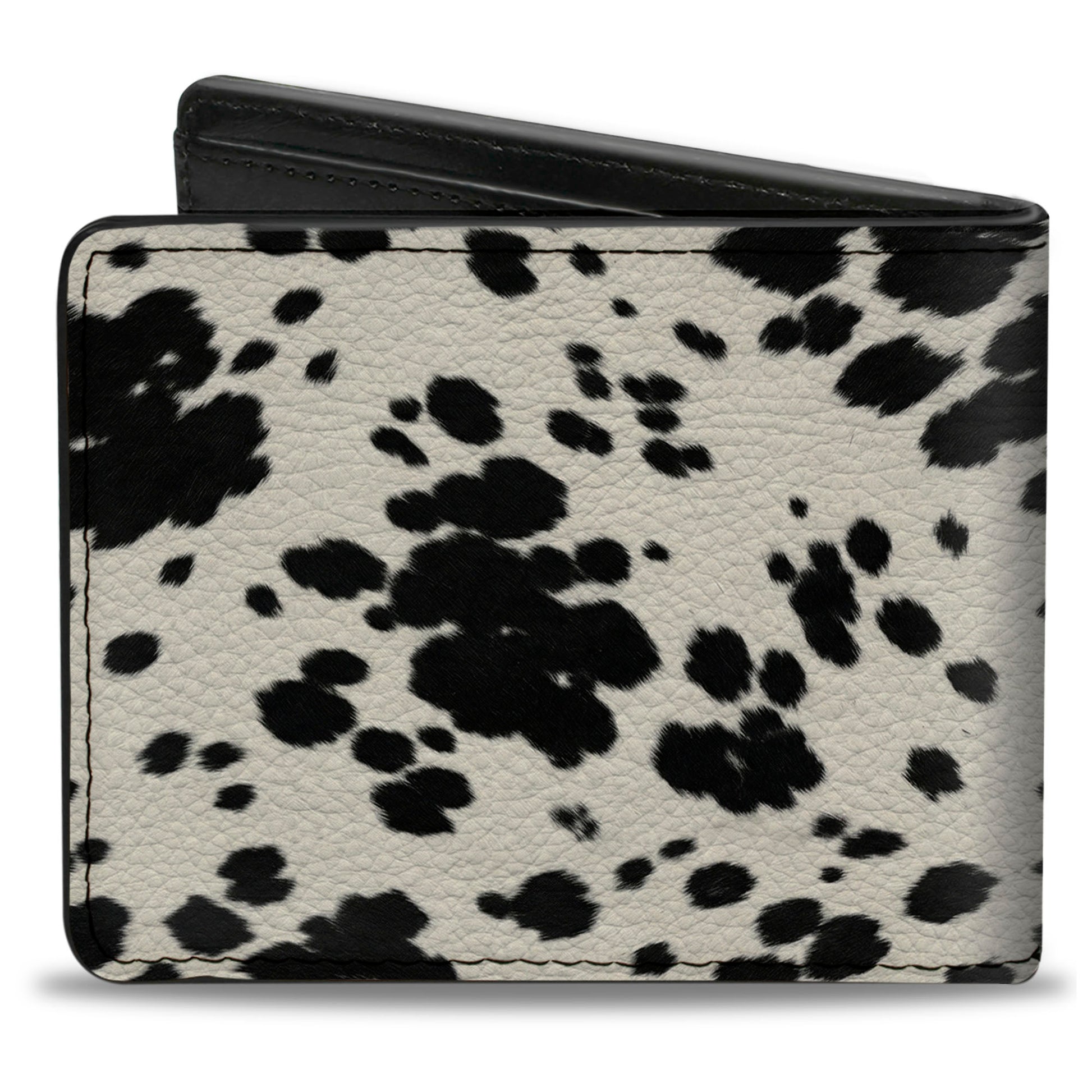Bi-Fold Wallet - Cow Pattern Print White/Black Bi-Fold Wallets Buckle-Down