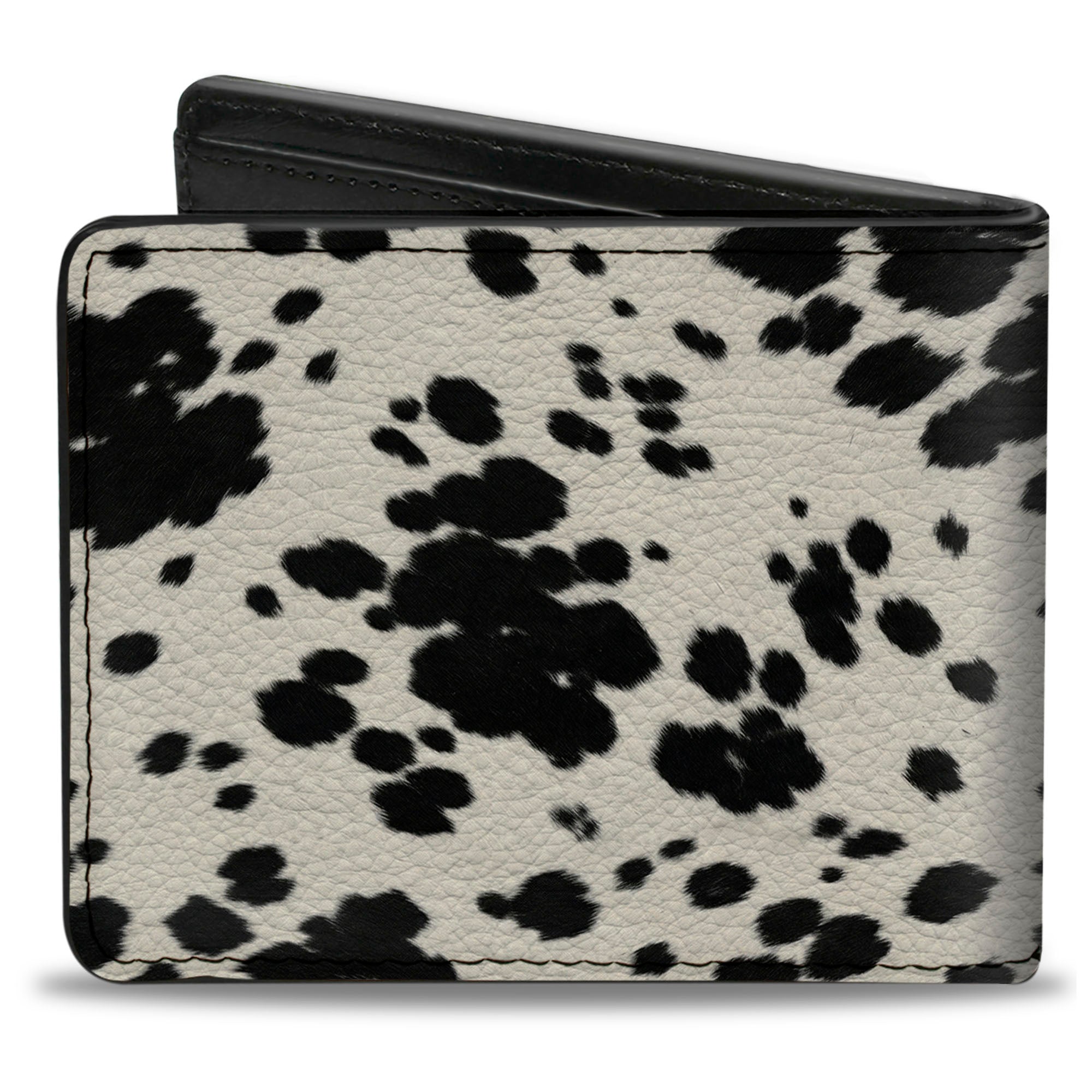 Bi-Fold Wallet - Cow Pattern Print White/Black Bi-Fold Wallets Buckle-Down