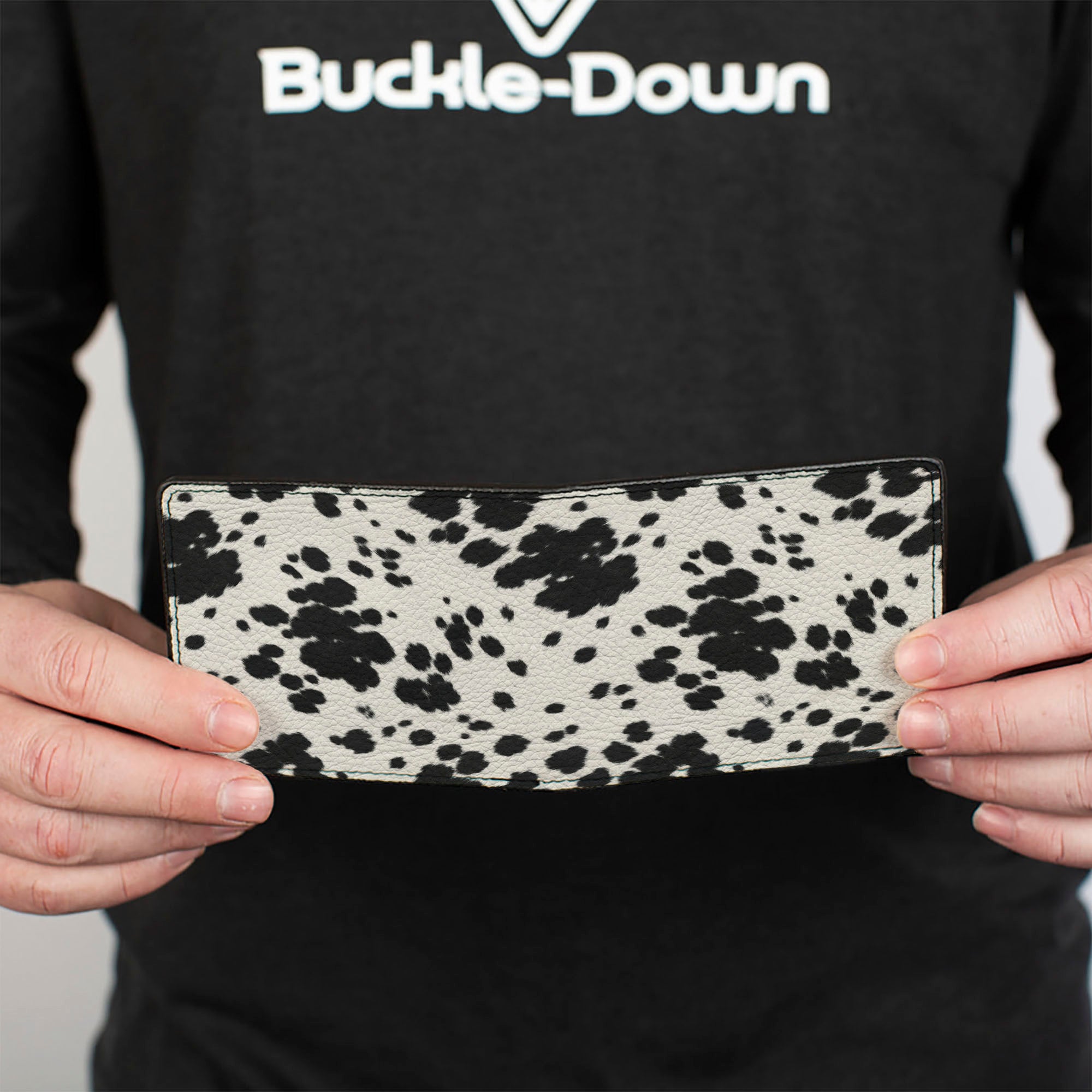 Bi-Fold Wallet - Cow Pattern Print White/Black Bi-Fold Wallets Buckle-Down