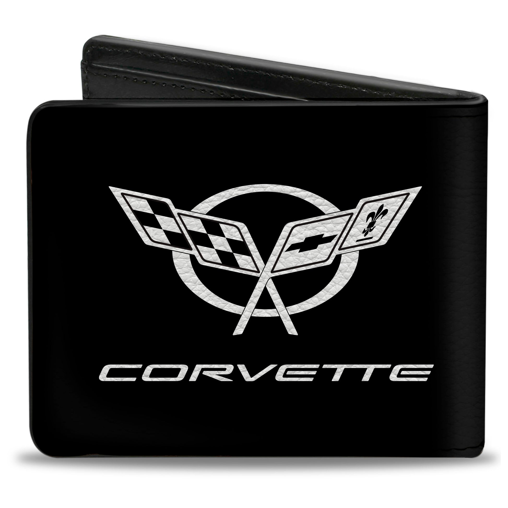 Bi-Fold Wallet - Corvette Black Silver CENTERED Bi-Fold Wallets GM General Motors