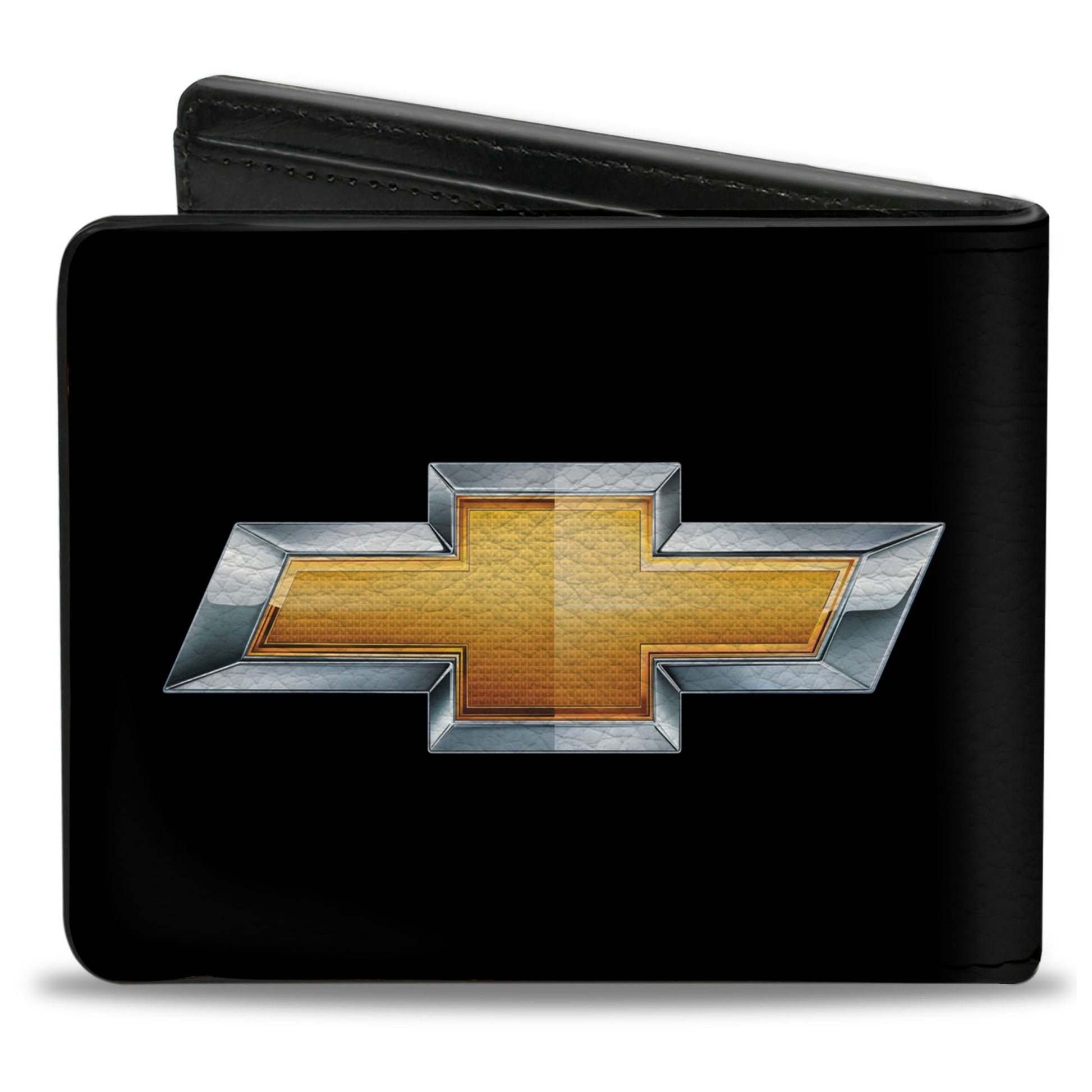 Bi-Fold Wallet - Chevy Bowtie Black Gold Logo CENTERED Bi-Fold Wallets GM General Motors