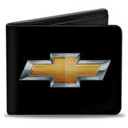 Bi-Fold Wallet - Chevy Bowtie Black Gold Logo CENTERED Bi-Fold Wallets GM General Motors