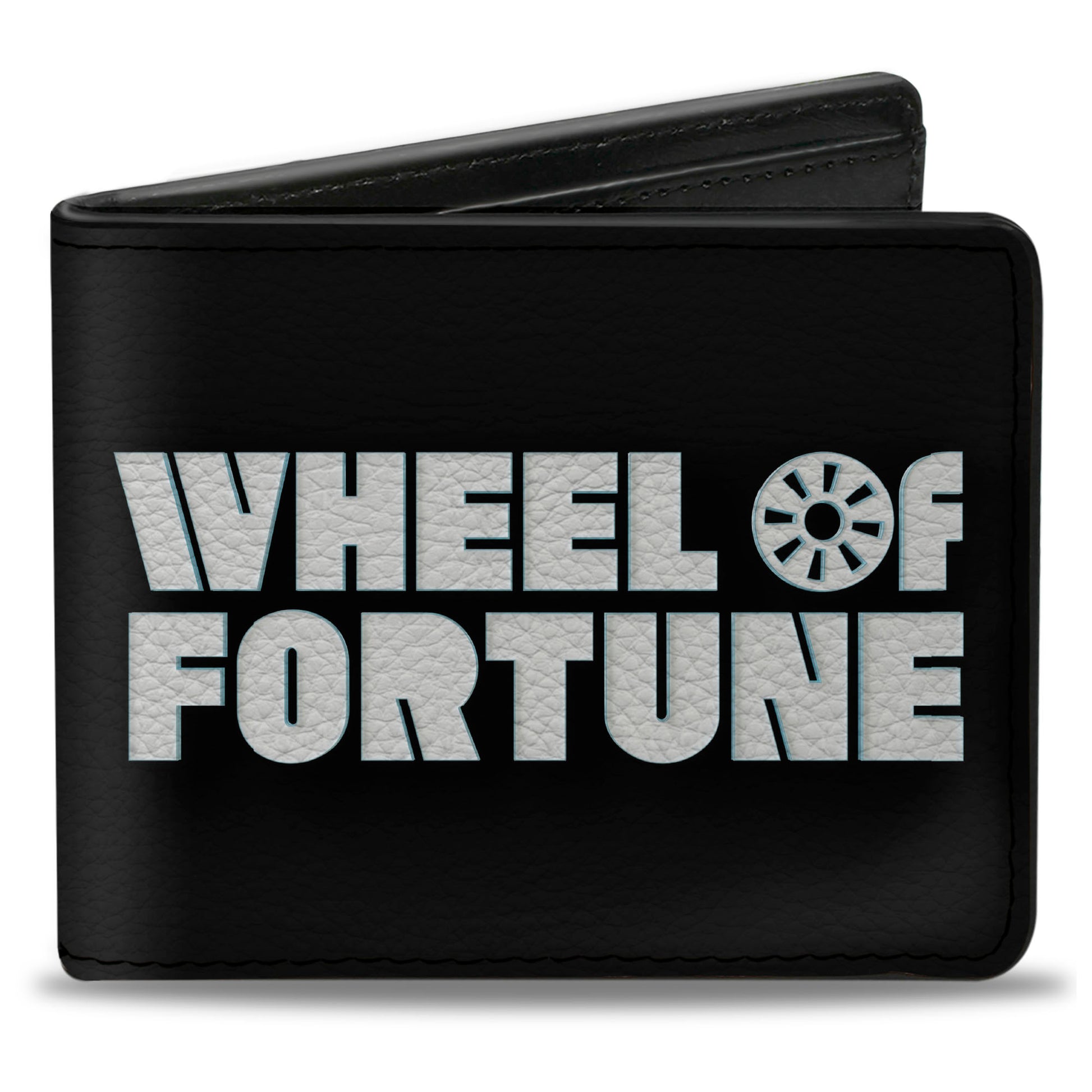 Bi-Fold Wallet - WHEEL OF FORTUNE Logo and Text Black/Multi Color/White Bi-Fold Wallets Wheel of Fortune