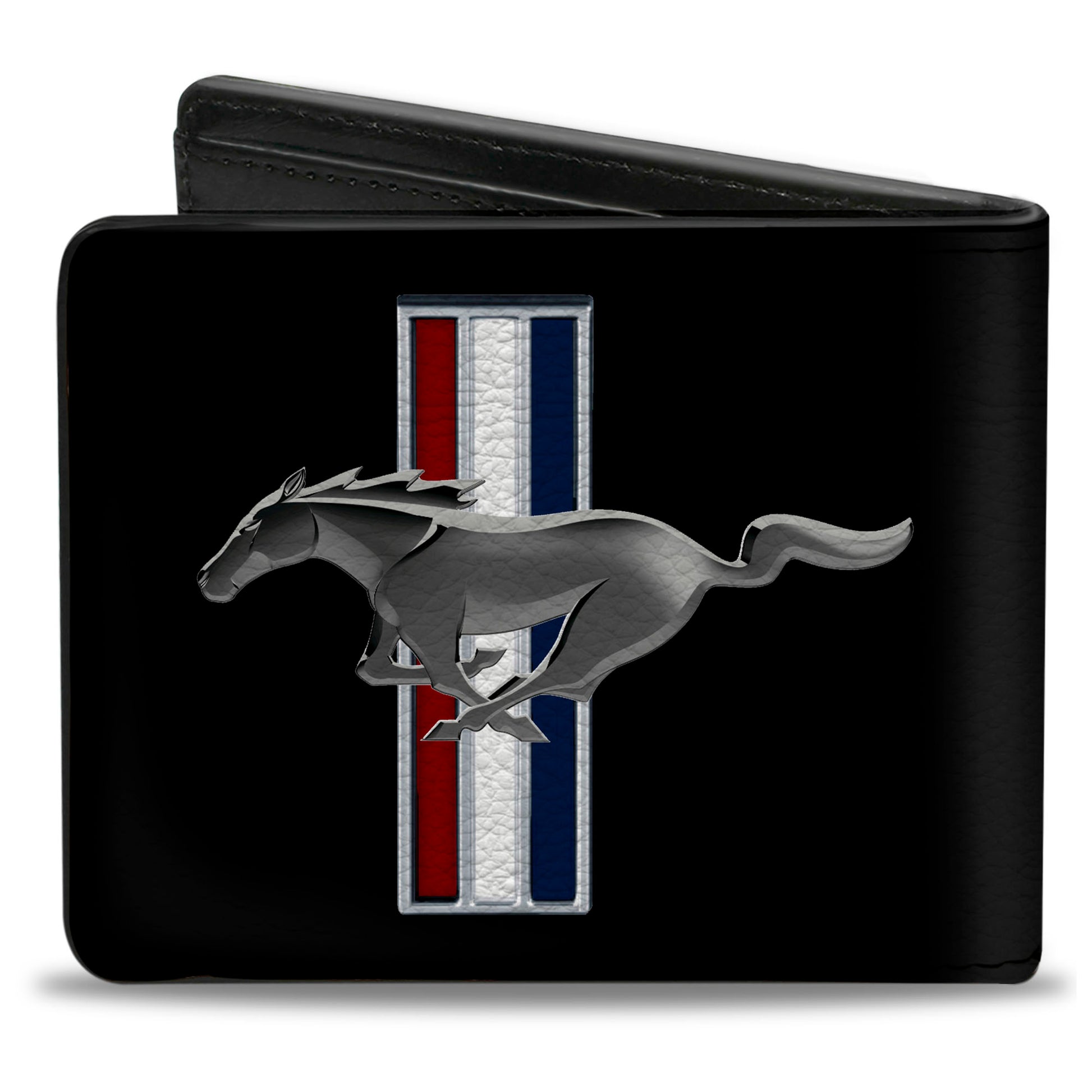 Bi-Fold Wallet - Ford Mustang w Bars Logo CENTERED Bi-Fold Wallets Ford